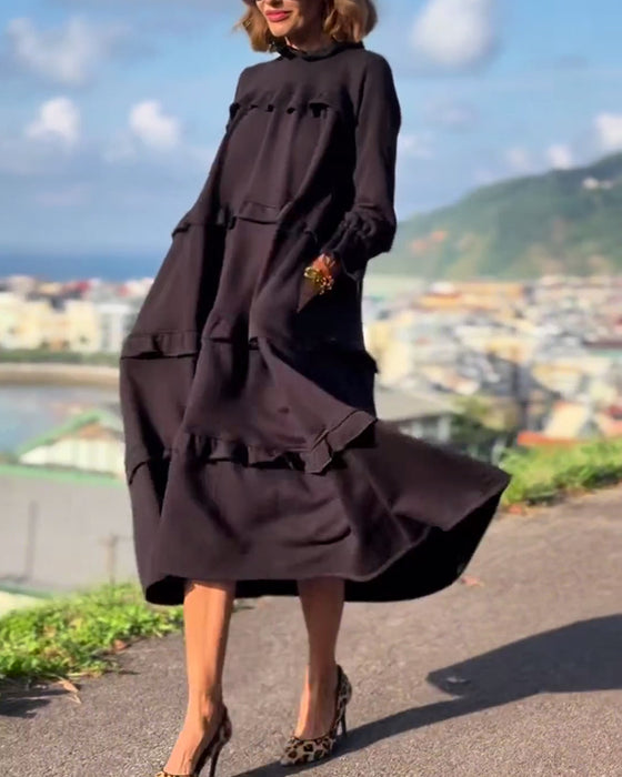 Enfärgad vardagsklänning i söt stil