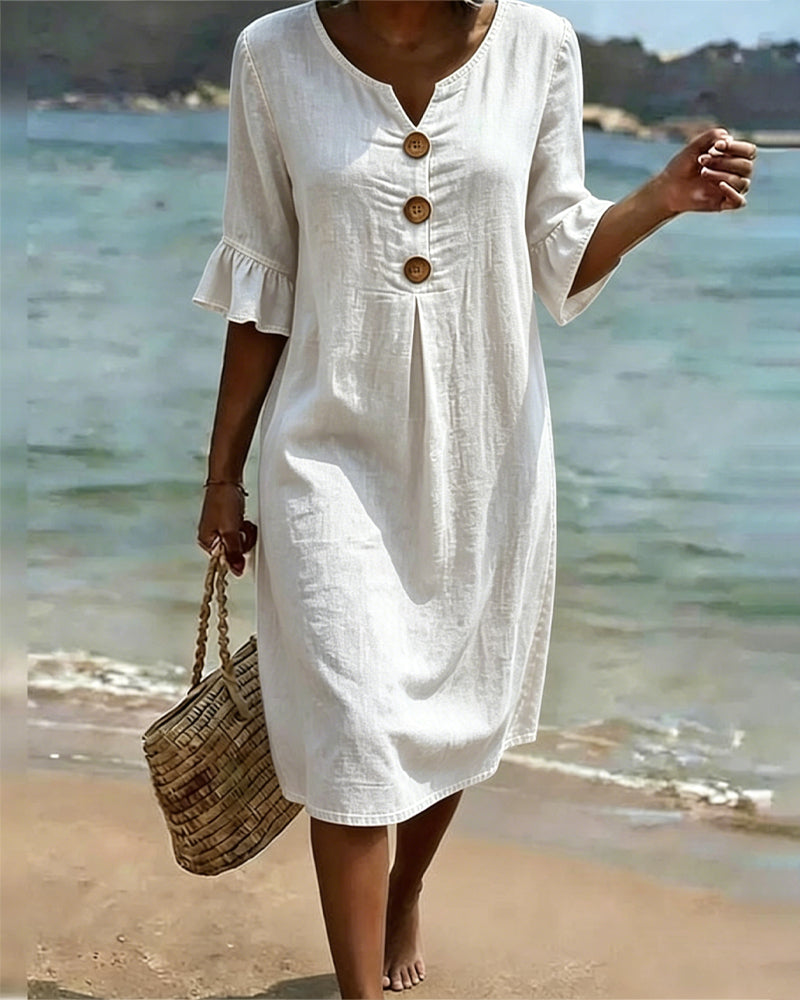 Klänning Lotus Blad Ärmar Jeans