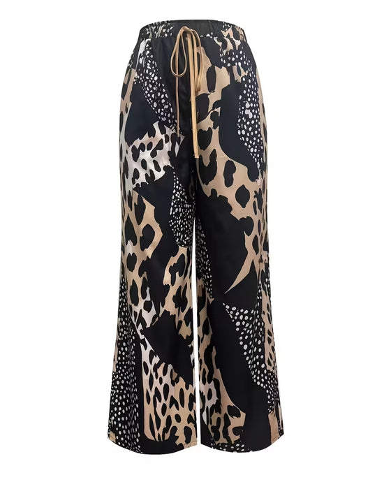 Byxor Leopard Tryck Polka Dot Bredben