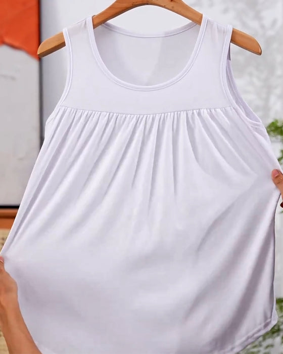 Tredelad set Ärmlös Plisserad Löst sittande väst