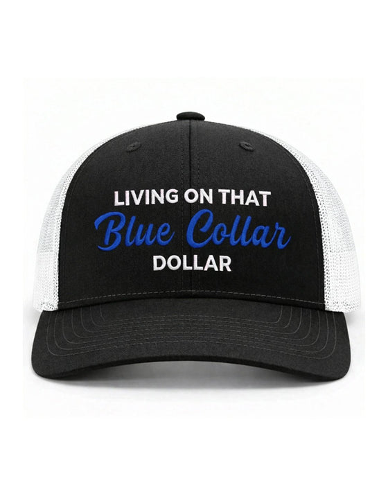 Hatt Blå Krage Dollar Trucker – Stolthet Arbetskläder Keps