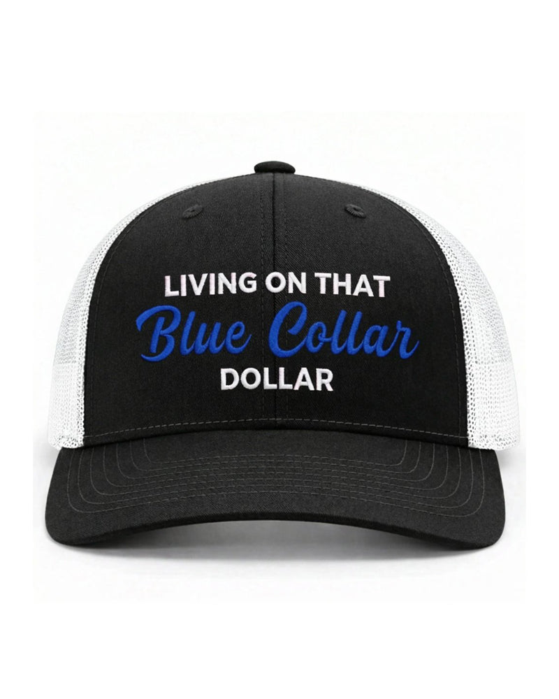 Hatt Blå Krage Dollar Trucker – Stolthet Arbetskläder Keps