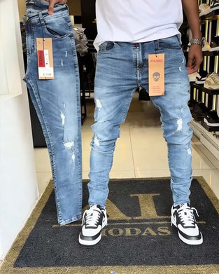 Jeans Nedslitna Slim-Fit Avsmalnande