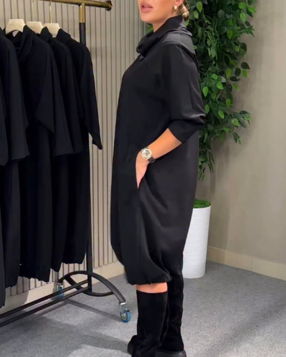 Klänning Snygg 3/4 Ärm Krage