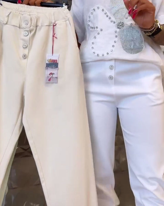 Byxor Casual Stretch Rak