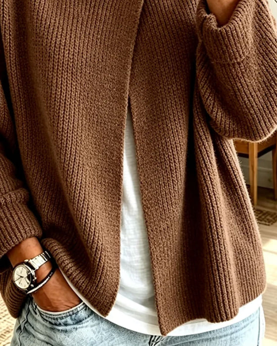 Cardigan Enfärgad Långärmad