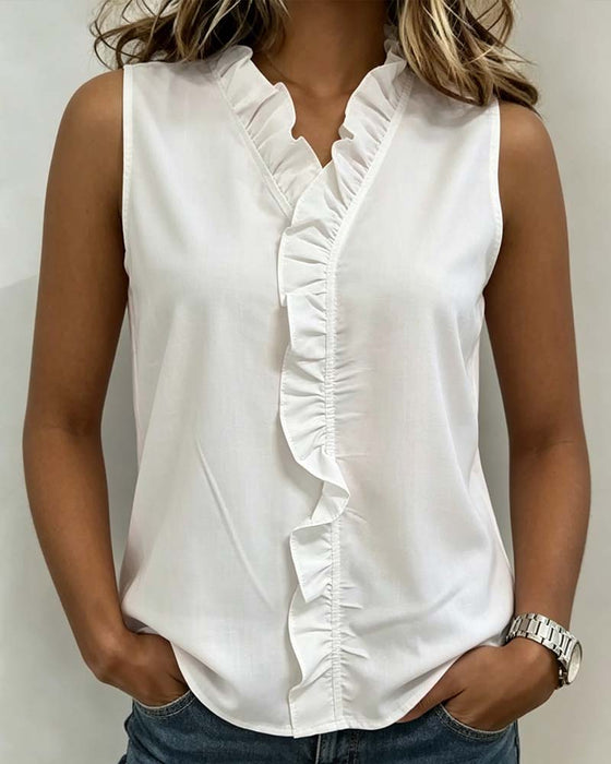 Tank Top Ruffle Ärmlös