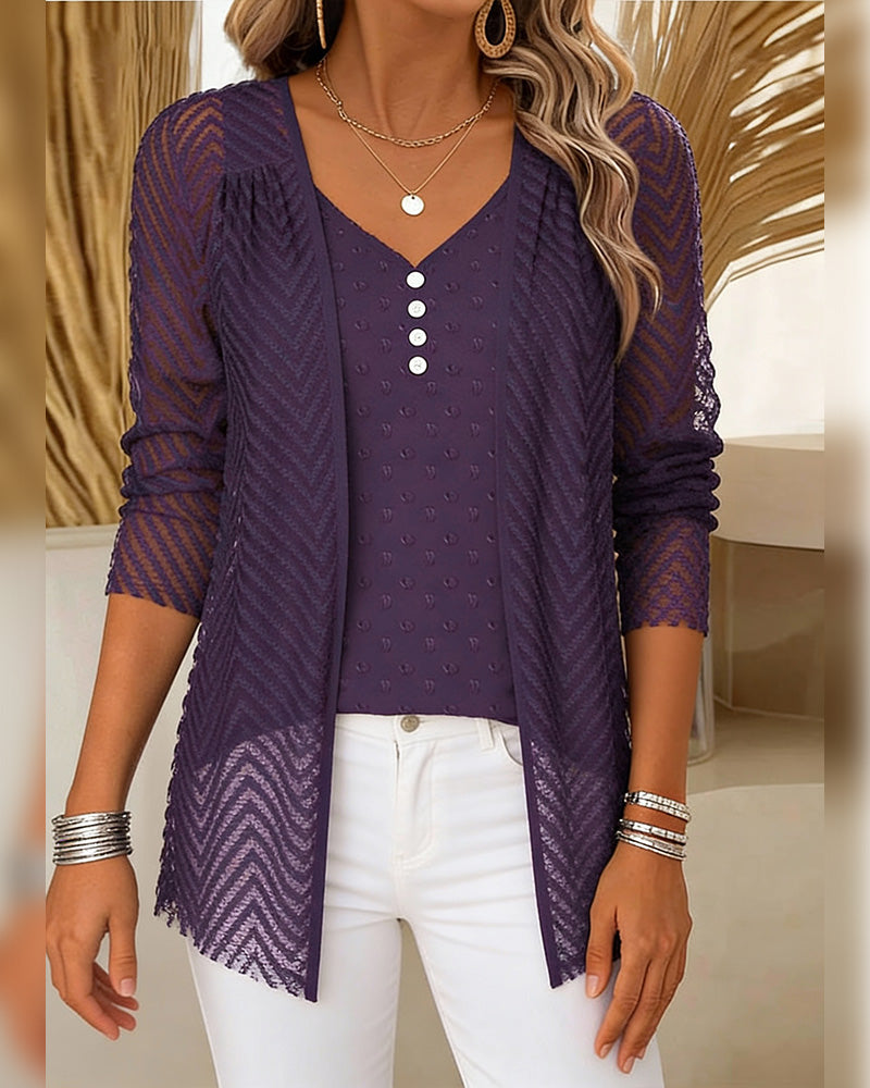 Topp 3d-Blomstertryck Tvådelat