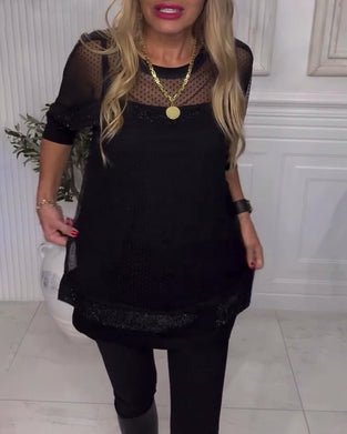 Blus Nät Lång Ärm