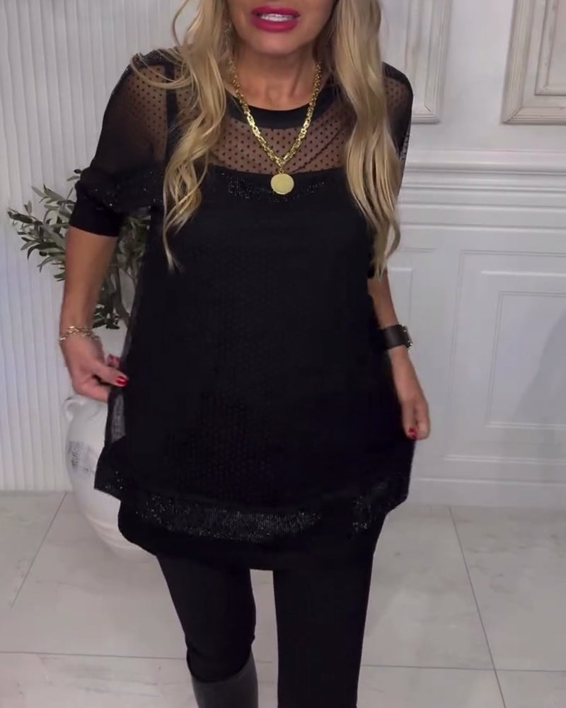 Blus Nät Lång Ärm