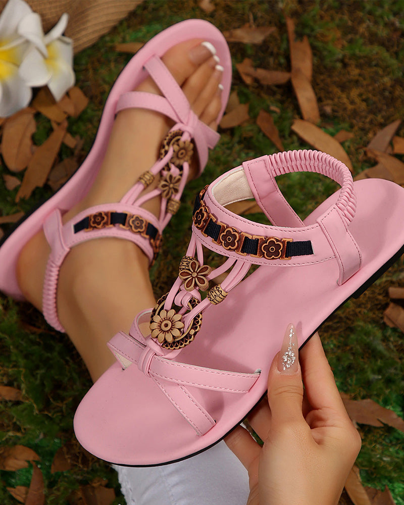 Sandaler Rund Tå Platt Andningsbar