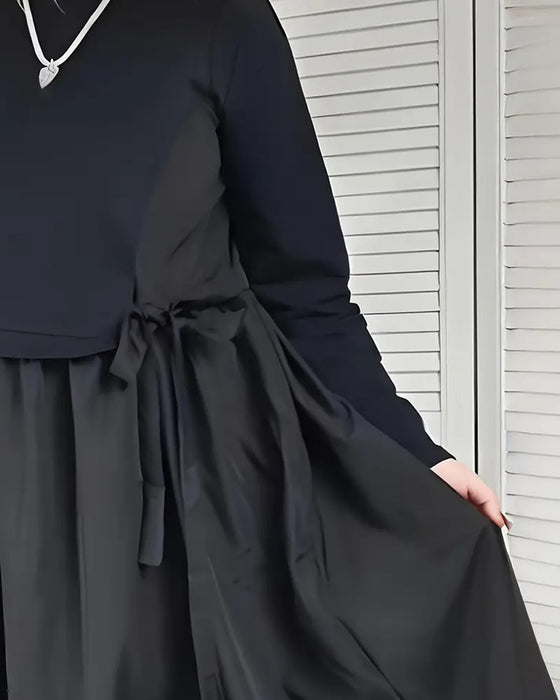 Klänning Stickad Lappverk Sidoknut