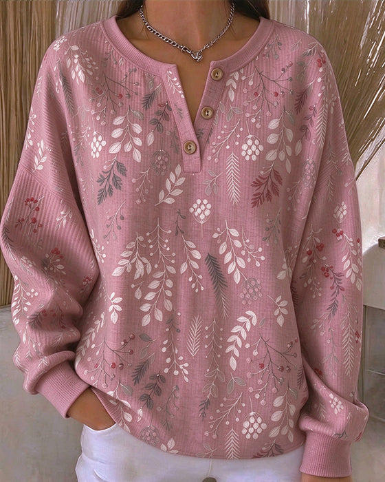Sweatshirt Vaffel Henry Krage Blommönster