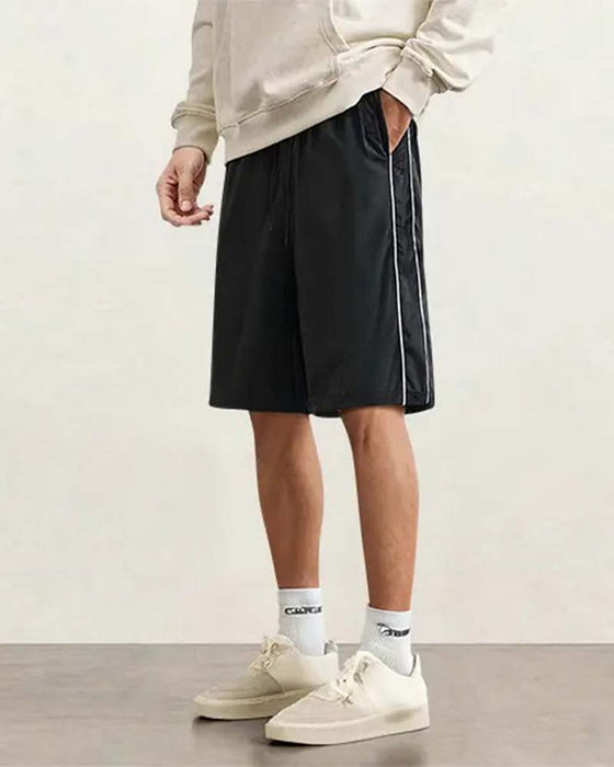 Shorts Dubbel Vit Rand Knälång Casual