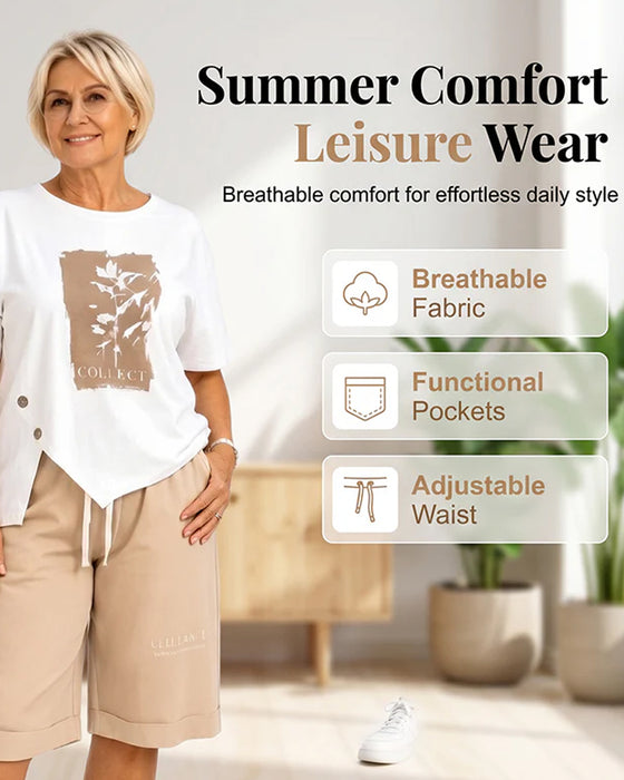 Set Kort Ärm T-Shirt Och Shorts