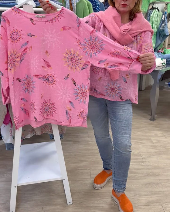 T-Shirt Långärmad Tryckt