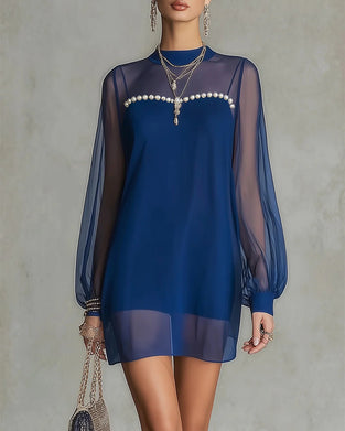 Klänning Långärmad Pärlprydd