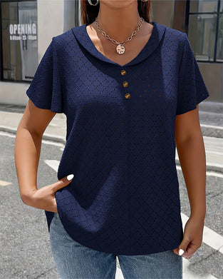 Blus Utskärning Peter Pan-Krage Kortärmad