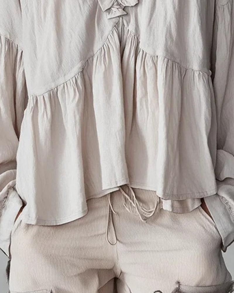 Blus Volang V-Ringad Lös