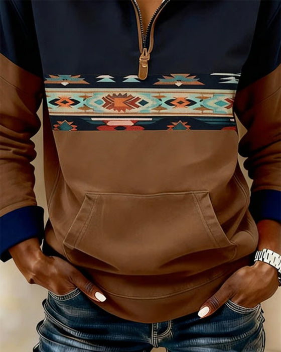 Tröja Med Ståkrage Och Färgblock