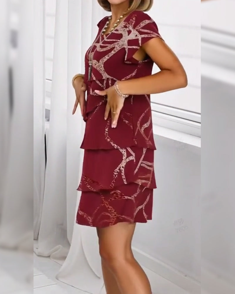 Klänning Abstrakt Linje Lagerkaka