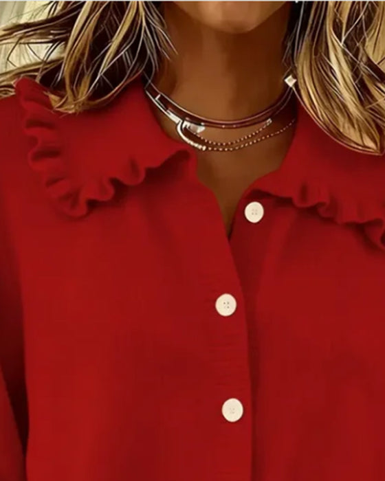 Kofta Med Peter Pan-Krage Och Knäppning