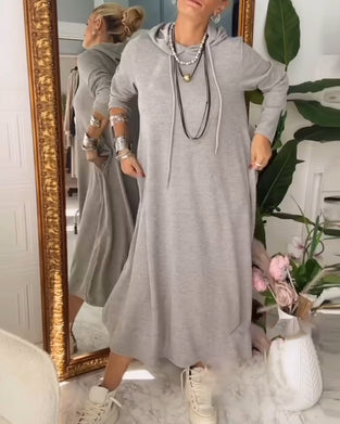 Klänning Enfärgad Huvaficka