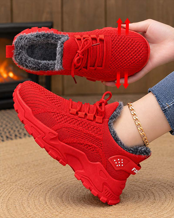 Sneakers Tjock Sula Fleecefodrade Snö