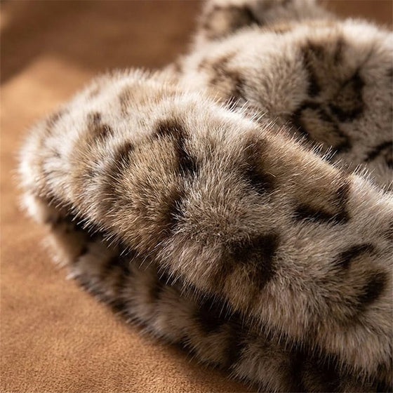 Hatt Leopardmönster Plysch Kattöra