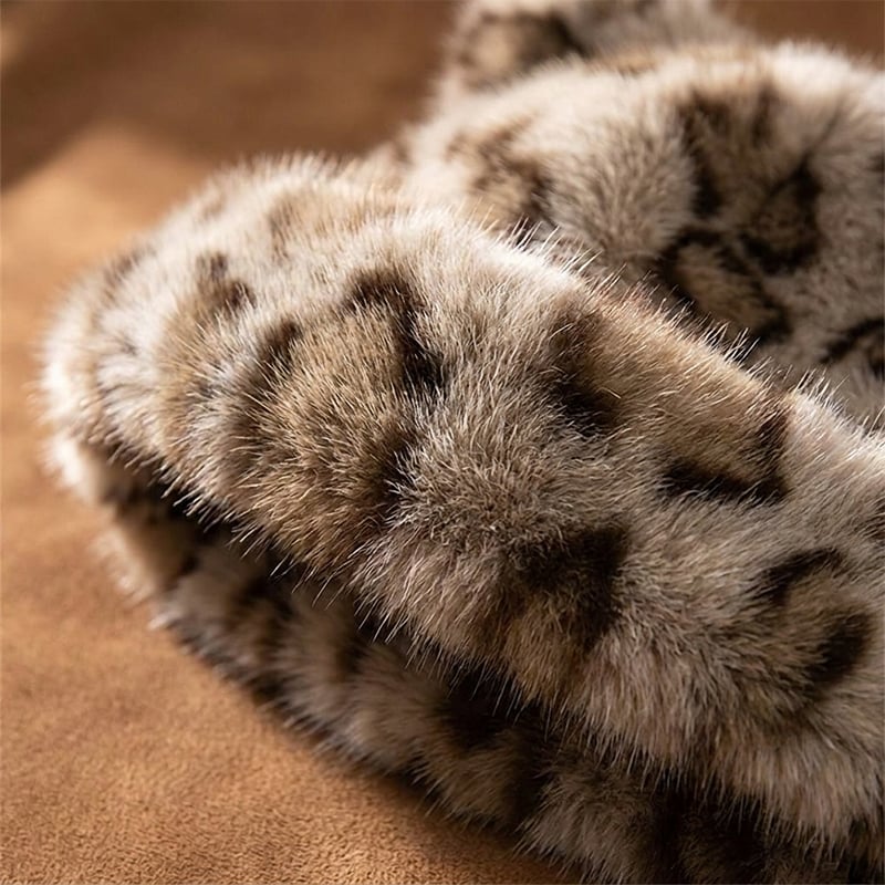 Hatt Leopardmönster Plysch Kattöra