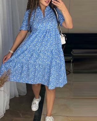 Lös blommig ledig klänning