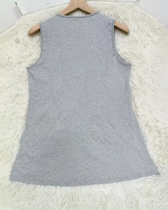 T-Shirt Solid Kors Fåll Ärmlös
