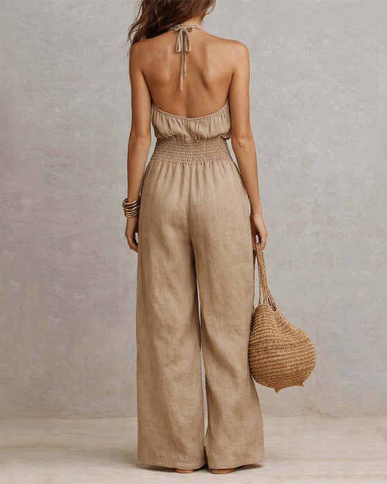 Hoppdräkt Elegant Halter Rynkad