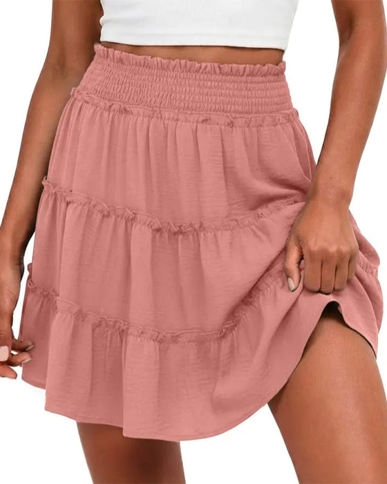 Nederdel Elastisk Midja Med Inbyggda Shorts
