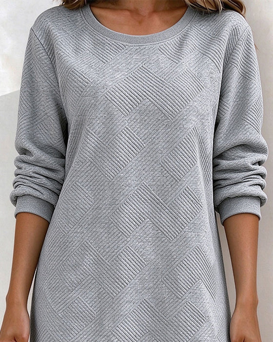 Klänning Geometrisk Präglad Sweatshirt Rak