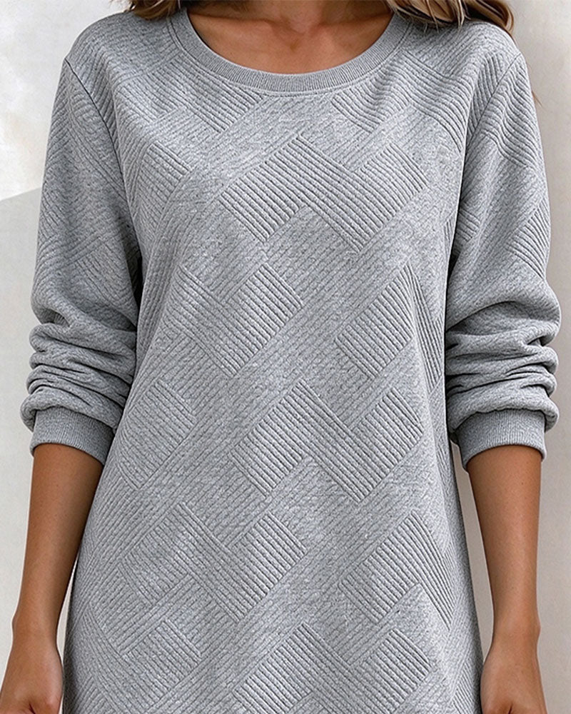 Klänning Geometrisk Präglad Sweatshirt Rak