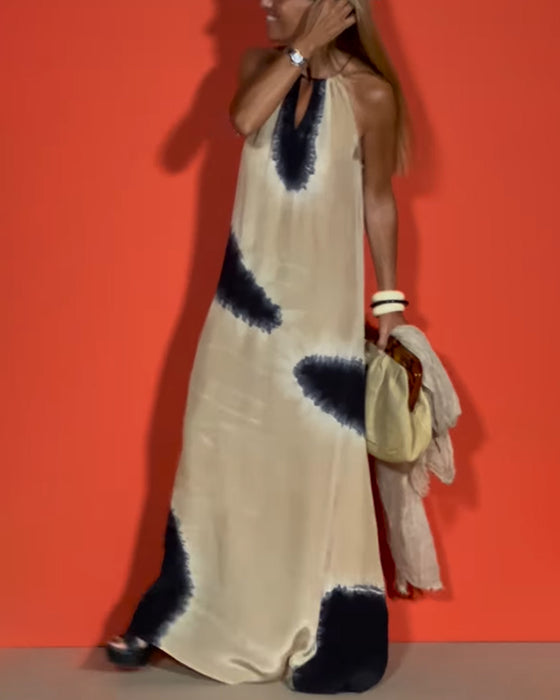 Klänning Ärmlös Gradient Halterneck