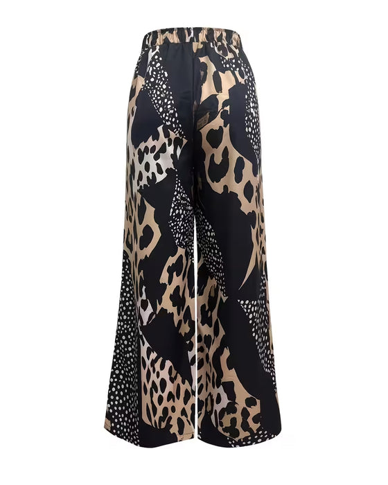 Byxor Leopard Tryck Polka Dot Bredben