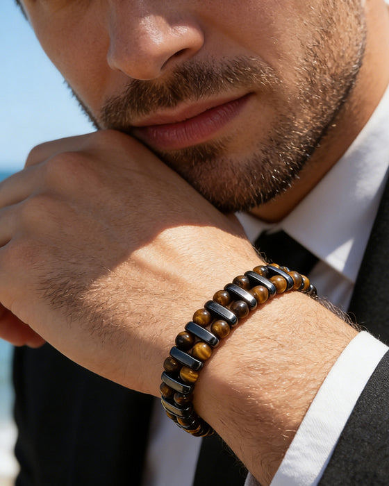 Naturlig Tigeröga Sten Armband