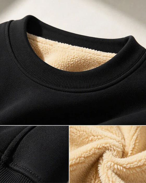 Sweatshirt Rundhalsad Solid Herr