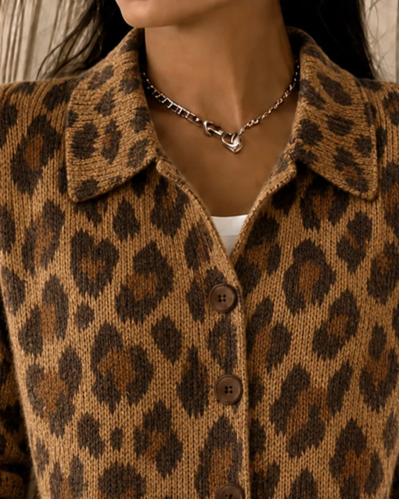 Cardigan Stilig Leopard Slag