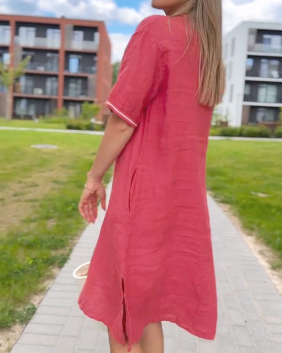 Klädning Slag Knapp Casual