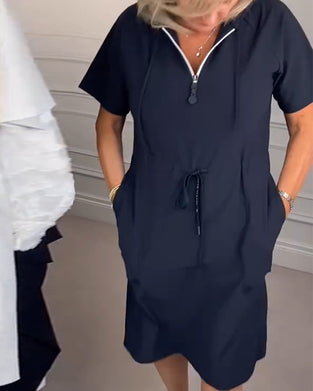 Klänning Med Huva Och Halvdragkedja Sport