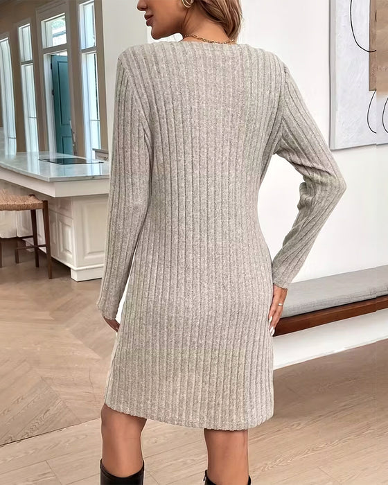 Set Med Ribbad Kofta Västklänning