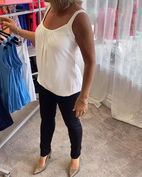 Set Plisserad rejäl avslappnad ärmlös topp