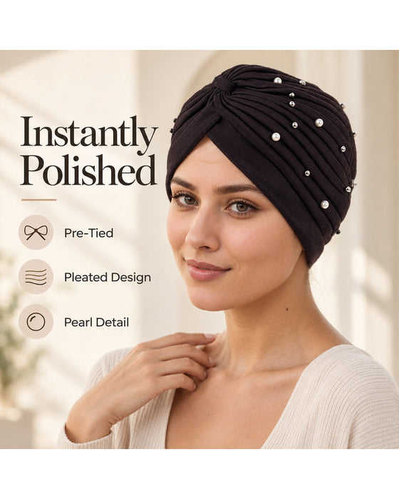 Hatt Pärla Veckad Förknuten Turban