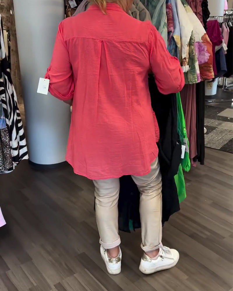 Blus Spets Lapptäcke Lång