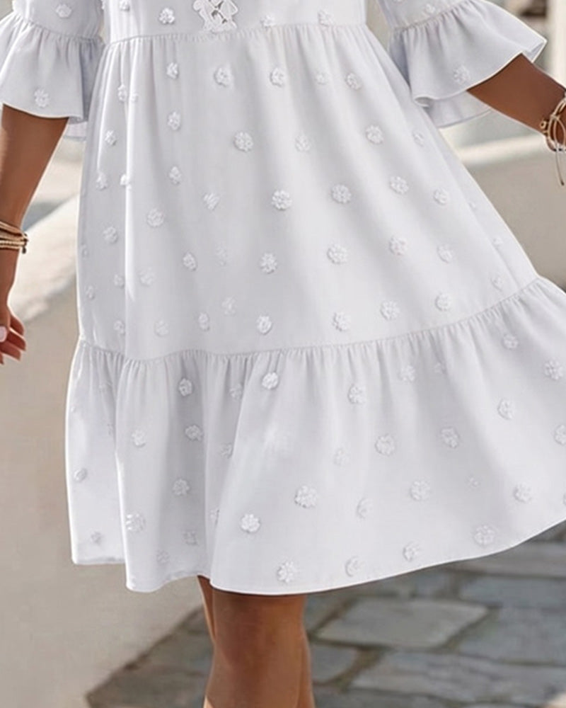 V-Neck Lace Patchwork