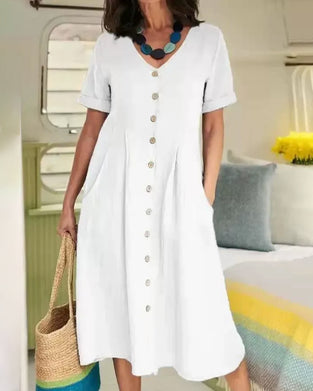 Klänning Casual Enkelknäppt
