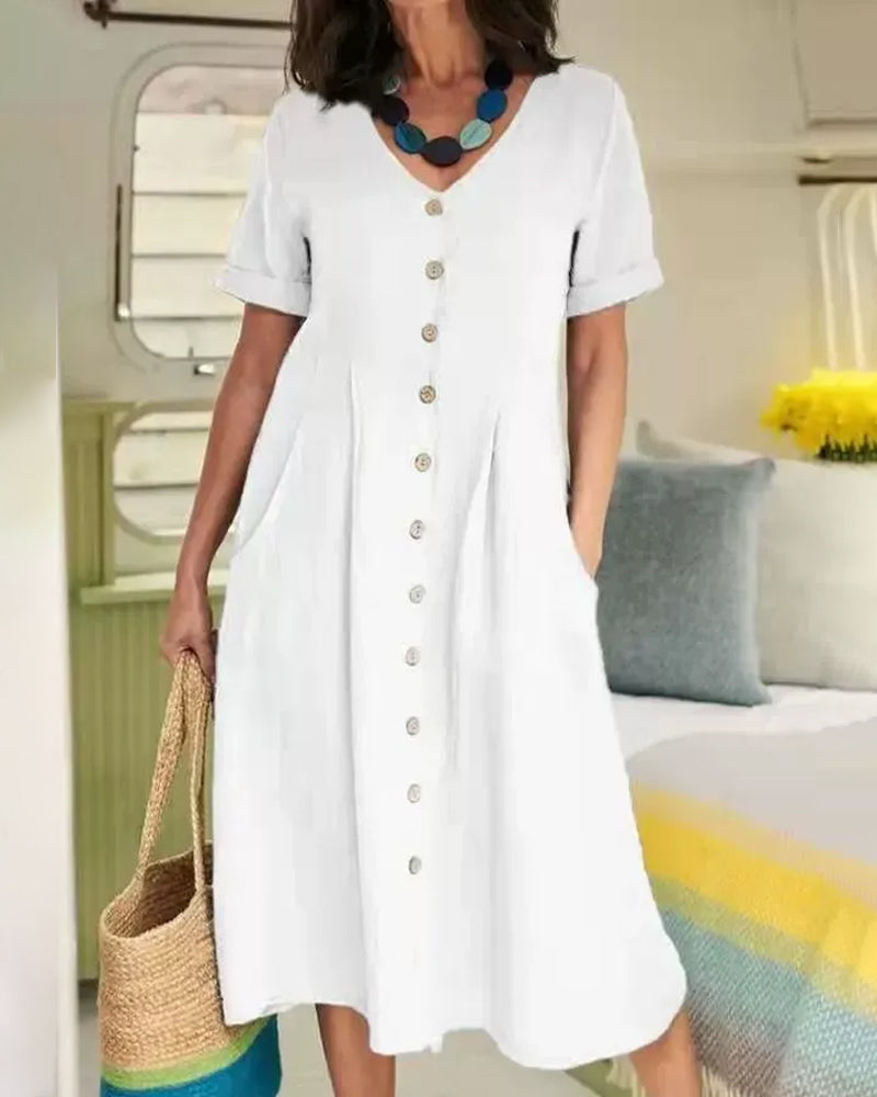 Klänning Casual Enkelknäppt